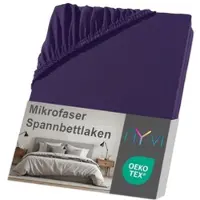 NYVI Spannbettlaken DreamScience Mikrofaser - Weich & Anschmiegsam, Rundumgummizug, Bügelfrei 140x200 - 160x200 cm aubergine