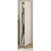 Furn.Design Aktenregal Weiß matt, Eiche Wotan 20 x 158 cm, Standregal mit 4 Ordnerhöhen | Gr.: onesize