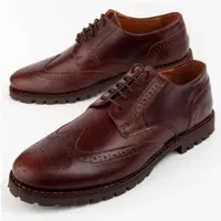 Purapiel Herren Freizeitschuh im Oxford-Stil, Modell Herac2, aus 100% Naturleder, Braun