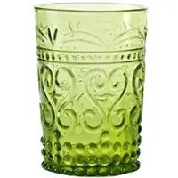 Zafferano 6er-Set Trinkgläser, Provençal Kollektion, mundgeblasenes Glas, apfelgrüne Farbe, rustikales und elegantes Design, widerstandsfähig