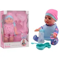 Johntoy Babypuppe 30cm Trink- und Nässfunktion mit großen Augen Spielzeug