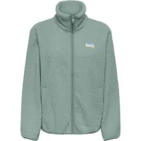 ONLY Plüschjacke "ONLEVA LIFE TEDDY JACKET CC OTW", Damen, Gr. XS, grün (grün milieu), Plüsch, Obermaterial: 100% Polyester, unifarben, regular fit normal, Jacken Plüschjacke, Kunstfaser
