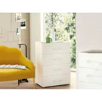 Dmora Kommode Primula 60x41x87 cm Weiß 4 Schubladen