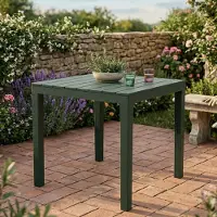 Dmora Außentisch Vicenza, quadratischer Gartentisch, fester Couchtisch für drinnen und draußen, 100 % Italy, 100 % Italy, 78 x 78 x 72 cm, Anthrazit