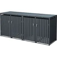 ML-Design Mülltonnenbox 4er für 4 Tonnen, 240L 264x80x116,3 cm Anthrazit, Stahl, wetterfest/abschließbar