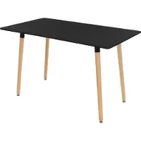 ML-Design Esstisch aus Holz, Rechteckiger Esszimmertisch mit Buchenholzbeine für 4-6 Personen, Skandinavisch Küchentisch