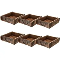 Novaliv 6x Holzkiste Vintage 30 x 25 x 8 cm Alte Ziegelform Holz Groß Allzweckkiste aus recyceltem Altholz Jede Form EIN Unikat – Vintage Kiste Deko