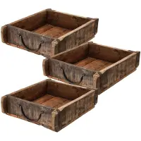 Novaliv 3x Holzkiste Vintage 30 x 25 x 8 cm Alte Ziegelform Holz Groß Allzweckkiste aus recyceltem Altholz Jede Form EIN Unikat – Vintage Kiste Deko