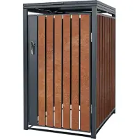 ML-Design Mülltonnenbox 1er für 1 Tonne 240L 68x80x116,3 cm, Anthrazit-Rostoptik, Stahl/Cortenstahl, abschließbar