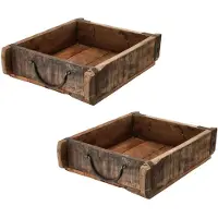Novaliv 2x Holzkiste Vintage 30 x 25 x 8 cm Alte Ziegelform Holz Groß Allzweckkiste aus recyceltem Altholz Jede Form EIN Unikat – Vintage Kiste Deko