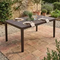 Dmora Gartentisch Maratea Schwarz 150x90x72 cm, 6 Plätze