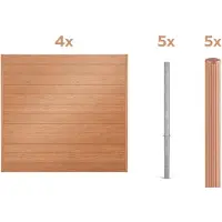GAH Alberts Dichtzaun ALBERTS "Palitio, Profilhöhe 150 mm", braun (holzdekor hell, zum einbetonieren), H:180cm, Aluminium, Zaunelemente, Dichtzaun, Aluminium, verschiedene Dekore und Längen