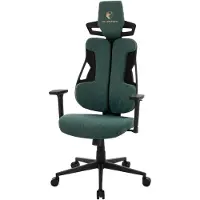 ML-Design Gaming Stuhl Grün aus Stoff, Ergonomischer Bürostuhl mit 3D Armlehne, Kopfstütze Lordosenstütze, individuell einstellbar