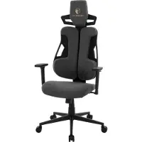 ML-Design Gaming Stuhl Grau aus Stoff, Ergonomischer Bürostuhl mit 3D Armlehne, Kopfstütze Lordosenstütze, individuell einstellbar