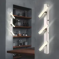 Etc-shop 2er Set LED Wandleuchten, Metall, Spots flexibel, silber, H 58cm