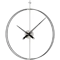 AMS W9656 Wanduhr mit Metall-Carbon-Design und Holzzeigern
