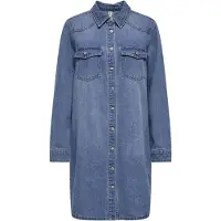 ONLY Jeanskleid "ONLLISA L/S DNM DRESS GUA NOOS" Brusttaschen