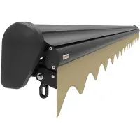 Spettmann SUN LED Halbkassettenmarkise 300x200 cm Funkmotor Anthrazit Tuch Beige