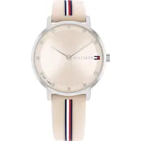 Tommy Hilfiger Damenuhr Pippa Silikon Rosa Silber Glitzersteine minimalistisch
