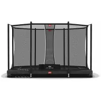 Berg Bodentrampolin Ultim Favorit InGround 330 + Sicherheitsnetz Comfort Grau