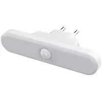 Alcapower LED-Nachtlampe für 230-V-Steckdose mit PIR-Sensor und Dämmerungsschalter 50 lm, integrierter Li-Ionen-Akku, Betriebsdauer >3 Std., 3000 K -