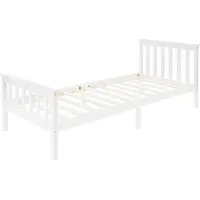 ML-Design Holzbett Kinderbett 90x200 cm Weiß, Kiefernholz, Bettgestell mit Lattenrost und Füße, Einzelbett mit Kopf- und Fußteil, Bodenbett