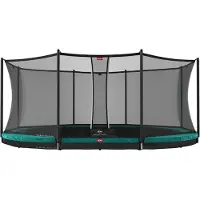 Berg Bodentrampolin Grand Favorit InGround 520 + Sicherheitsnetz Comfort Grün
