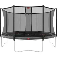 Berg Trampolin Favorit Regular 430 + Sicherheitsnetz Comfort Grau Levels