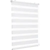 Sekey Doppelrollo Klemmfix ohne Bohren für Fenster, Doppelrollo 50 cm breit, Duo Rollo Jalousie Sonnenschutz, 50x100cm, Weiß
