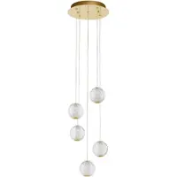 Nova Luce BRILLANTE LED Pendelleuchte Gold 26W Neutralweiss 120x27cm dimmbar 9695209
