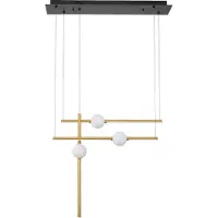 Nova Luce ACROBAT LED Pendelleuchte Schwarz 26W Warmweiss 89x26x120cm dimmbar 9695257