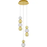 Nova Luce BRILLE LED Pendelleuchte Gold 19W Neutralweiss 200x30cm dimmbar 9511040