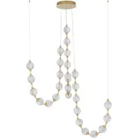 Nova Luce BRILLANTE LED Pendelleuchte Gold 134W Neutralweiss 300x147cm dimmbar 9695201