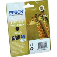 Epson Giraffe Doppelpack Schwarz T0711H Tintenpatronen DURABrite Ultra, Schwarz, Tinte auf Pigmentbasis, 1 Stück(e), Multipack