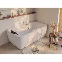 Vente-unique Whirlpool Badewanne - 1 Person - 140 Liter - Ecke Rechts - GAVINO