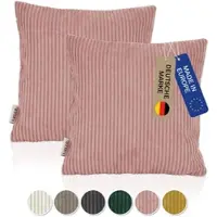 Lycce 2er Set Kissenbezug aus trendigem Cordstoff (40 x 40 cm)