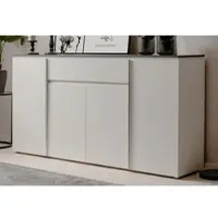 Furn.Design Sideboard "Briec" in weiß Glanz und Matera grau Kommode 178 cm