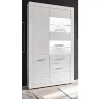 Furn.Design Vitrine weiß Hochglanz 100 cm, Glasvitrine mit 10 Fächern | Gr.: onesize