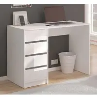 Inn.Furn Schreibtisch "Adele" weiß Hochglanz Laptoptisch für Homeoffice und Büro 110 cm