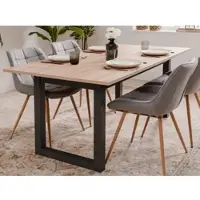 Furn.Design Esstisch Sonoma Eiche und Anthrazit Industrial ausziehbar 160 - 200 cm bis 8 Personen Malta