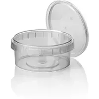 Papstar Starpak 36 Feinkostbecher, PP 240 ml Ø 9,5 cm · 5,6 cm transparent mit Originalitätsverschluss | Schrumpffolie (36 Stück)
