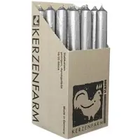 Kerzenfarm Hahn Stabkerzen Rustikal Silber, 250/22 mm, , Brenndauer 12h, 16 St.