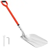 DUOKU Schneeschaufel für Auffahrten - Hergestellt aus 35 cm breitem Aluminiumlegierung - Ausgestattet mit ergonomischen Griffen - Große Kapazität