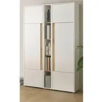 Furn.Design Aktenschrank Set 3-teilig weiß matt, Eiche 120 cm, Kombination mit 15 Fächern | Gr.: onesize