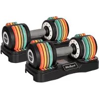 Rebel RBA-2335 Set mit automatisch verstellbaren Gusseisenhanteln, 2 x 10 kg