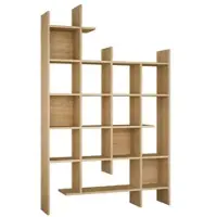 Dmora Bücherregal Dguidett, Büroregal, Mobiler Buchhalter, Bücherbrett, 122x26h188 cm, Eiche