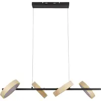 Näve Pendelleuchte - LED Pendelleuchte "TESSA" almond, Hängelampe im Retro Style, ausMetall und Kunststoff in beige, 150 cm hoch, Maße 110 x 52 cm, Inkl. LED – dimmbar – CCT-Wechsler – Berührungssensor