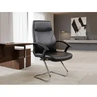 Dmora Bürostuhl Dgliozz, Chefsessel mit Armlehnen, Ergonomischer Bürostuhl, Schwarz, 60x59h95, cm