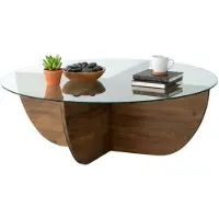 Dmora Couchtisch Phoebe 90x90x30h cm Braun mit Ablage