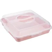 Pink Kuchenhaube/Partybutler "enrico", nordic-pink herausnehmbare Kuchenplatte, ergonomischer Griff